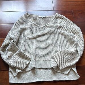 Madewell Cream V-Neck Sweater Chunky Knit